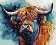 TUMOVO Paint by Numbers for Adults Beginner Cow Paint by Number Kits DIY Acrylic Painting for Adults Kids Paint by Number Highland Cow Watercolor Paint by Number Arts Craft, 16 x20 Inch