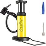 Agltp Bike Pump, Mini Bike Floor Pump Compact Mini Portable Bicycle Foot Pump Compatible with Presta and Schrader Valve Portable Bicycle Pump,Aluminum Alloy Floor Bicycle Pump, Bike Tire Pump Yellow