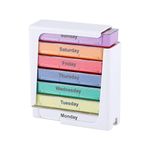 Pill Organiser, Pill Box Organiser 4 Times a Day, Weekly Pill Box 7 Day with 28 Compartments for Vitamin Supplement Medication, Travel Portable Medicine Container for Kid Men Women Elderly