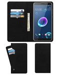 ACM Wallet Leather Flip Carry Case Compatible with HTC Desire 12 Mobile Flap Card Holder Front & Back Cover Royal Black