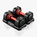 Dripex Adjustable Dumbbells Set, Dumbbell Weights Pair for Men and Women, Anti-Slip Handle with Safety Locking Mechanism for Home Gym Exercise Equipment-Pair