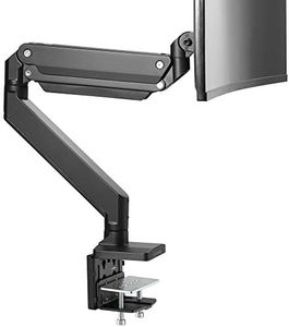 AVLT Single 13"-43" Monitor Arm Desk Mount fits One Flat/Curved/Ultrawide Monitor Full Motion Height Swivel Tilt Rotation Adjustable Monitor Arm - Black/VESA/C-Clamp/Grommet/Cable Management