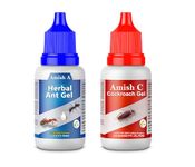 Amish-A Eco- Friendly Ant/Ant Gel 20g With Amish-C Cockroach gel 20g combo pack for Home/ant Gel/cockroach Liquid/Garden, Kitchen, Wall Edges - Pack of 2 Bottle