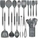 15 PCS Silicone Kitchen Cooking Utensils Set, Heat-Resistant Utensil Set with Premium Stainless Handles for Cooking and Baking, Non-Stick Spatula Kitchen Gadgets Cookware Set