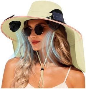 Solar Panel Powered Fan Built in Wide Brim Outdoor Fishing Sun Hat Best Grandpa Grandfather Elder Men Happy Birthday Gifts Father Day Grandparents Great Papaw Peepaw Grampy Pawpaw Granddad Cool Beige