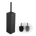 BVL Toilet Brush and Holder Set Black Freestanding for Bathroom