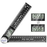 Preciva Digital Angle Finder Tool, 400mm Length Angle Ruler Protractor, Internal & External Angle Measurement Tool, LCD Digital Angle Gauge, Woodwork Angle Detector, Black