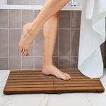 Smuxee Teak Wood Bath Mat, Non-Slip