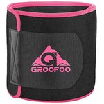 GROOFOO Waist Trimmer Belt, Neoprene Waist Sweat Trainer for Women Men Weight Loss, XS/Pink