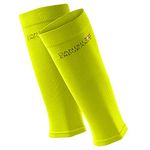 DANISH ENDURANCE Graduated Calf Compression Sleeves, for Men & Women, Running, Shin Splints (Neon Yellow, Small)