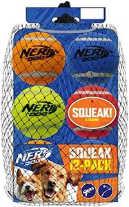 Nerf Dog 12-Piece Dog Toy Gift Set, Includes 2.5in Squeak Tennis Ball 12-Pack, Nerf Tough Material, Multicolored