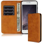 FROLAN for iPhone SE 3/2 (2022/2020 Edition), iPhone 8 / 7 Wallet Case, 4.7 Inch, with Credit Card Holder Slot Premium PU Leather Strong Magnetic Flip Folio Kickstand Drop Protection Shockproof Cover (Brown)