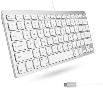 Macally Small USB C Keyboard - Plug & Play Compatible Wired Apple Keyboard for Mac Mini, MacBook Pro/Air, iMac, iPad, Windows, Chromebook with USBC Port - Compact & Mini USB Type C Keyboard - Silver