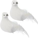 2 Pcs Artificial Peace Dove Animal Cosplay Party Hair Clips Christmas Tree Ornaments Wedding Party Birthday Party Decorations