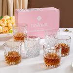 Nestasia Set of 6 Large Glasses Old Fashioned (350ml) | Thick-Walled, Wide Mouth, Durable & Dishwasher Safe | Perfect for Bourbon, Whiskey, Scotch, Cocktails & Gifting