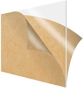 SimbaLux Acrylic Sheet Clear Cast Plexiglass 12” x 12” Square Panel 1/4” Thick (6mm) Transparent Plastic Plexi Glass Board with Protective Paper for Signs, DIY Display Projects, Craft, Easy to Cut