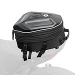 ROCKBROS Motorcycle Tail Bag Seat Bag EVA Hard Shell Motorcycle Backpack Bag Waterproof Luggage Bag for Motorcycle Expandable Helmet Bag Maximum Capacity 35L