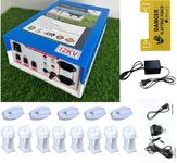 ZATKA Machine 12KV Solar Fence Energizer (jhatka Machine kit) with 150 pcs Insulator 25 pcs Corner and Siren with Cable Accessories