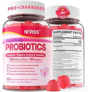 Vaginal Probiotics Gummies for Women PH Balance, Odor Control with Prebiotics, Cranberry, D-Mannose, Promotes Feminine Healthy Vaginal Flora, Urinary Tract, Yeast, Digestive Support, Sugar Free,120Cts