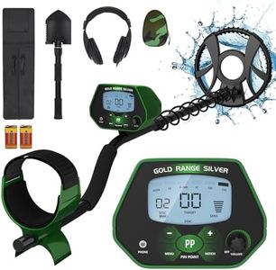 Detector de Metales Profesional, Detector de Oro para Adultos y Niños, Buscador de Metales de Alta Precisión, Pantalla LCD Etroiluminada, 4 Modos, Detector de Metales con Bobina Impermeable