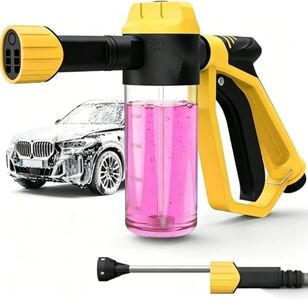Car Wash Foam Gun for Garden Hose, Foam Cannon Car Wash Kit with High Pressure Nozzle and 3 Spray Modes, Hose Foam Blaster for Cars, Trucks, RV, Motorcycle Cleaning (Orange)