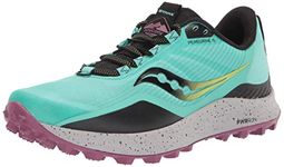 Saucony Women's Peregrine 12 Trail Running Shoe, Cool Mint/Acid, 7 M US