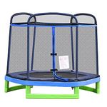 HOMCOM 7FT Kids Trampoline with Enclosure Indoor Outdoor Bouncer Jumper Gym Play for Child Toddler Age 3-12 Years