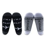 MBMSO Pilot Gifts 2 Pairs Pilot Socks Aviation Gifts Left Rudder Right Rudder Socks Aviation Themed Socks Gifts(2 Pairs Pilot Socks)