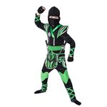 Spooktacular Creations Kids Green Ninja Costume, Child Boy Ninja Costume for Kids, Halloween Costume Dress Up S (5-7 yr