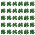 DALJIAFA Four Leaf Clover Lucky Charms Pendents for DIY Crafting Bracelet Ankle Earring Necklace Jewelry Making Accessories 30 Pack