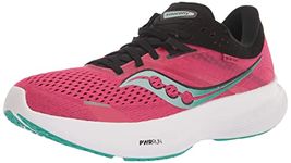 Saucony Women's Ride 16 Running Shoe, Rose/Black, 9M US