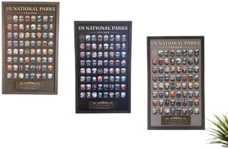 Lemap US National Parks Adventure Tracker - A Handcrafted Wooden Board to Track All 63 National Parks (Black, XL: 27 x 17 inch)