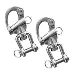 RANYUSS Pair of 2-3/4in(70mm) Swivel Eye Snap Shackle Quick Release Bail Rigging Sailing Boat Marine 316 Stainless Steel for Sailboat (70）