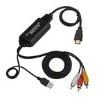 Anber-Tech Rca To Hdmi Converter Cable, Av To Hdmi Adapter Cable Cord, 3Rca Cvbs Composite Audio Video To 1080P Hdmi Supporting Pal Ntsc For Pc Laptop Xbox Ps3 Ps4 Tv Stb Vhs Vcr Camera Dvd Etc