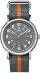 Timex Unisex T2N649 Weekender 38mm Gray/Orange Stripe Nylon Slip-Thru Strap Watch