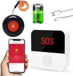 DAYTECH WiFi Smart Caregiver Pager Call Button Alarm System for Seniors Wireless S0S Emergency Buttons Calling Alert System, 1 Call Button + 1 Receiver(only Supports 2.4GHz Wi-Fi)