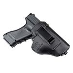 Kosibate IWB Leather Holster, Gun Holster for Glock 17 19 22 23 26 / Sig Sauer P226 P229 SP2022 / Springfield XD XDS XDM/S&W M&P Shiedld 9MM (Black)