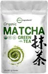 Organic Matcha Green Tea Powder, 2 Pound (32 Ounce), Culinary Grade - Unflavored - First Harvest Authentic Japanese Origin, 100% Pure Matcha for Smoothies, Latte and Baking, Non-GMO, Non-Irradiation