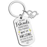 AOBIURV Friend Gifts inspirational Keychain Gifts For Friends Best Friend Keyring For Women Birthday Friendship Gifts BFF Bestie Christmas Stocking Stuffers For Women Keyring, Silver, Small