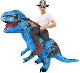 Inflatable Riding dinosaur Costume Adult Halloween Costume (Blue)