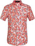 Hawaiian Shirt for Men, Flamingo Shirt, Tropical Shirts for Men Summer Short Sleeve Button Down (4X-Large, White)