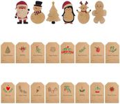 Christmas Gift Tags,Kraft Self Adhesive Christmas Labels Stickers,Cartoon and Minimalist Designed Stickers with to and from Name Tags for Christmas Presents Cards Gift Boxes(2inch* 3inch,176Labels)