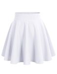 Zeagoo Women's Basic Casual Skirts A-Line Mini Flared Stretchy Skater Party Skirt White