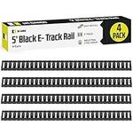 Four 5' E-Track Tie-Down Rail, Powder-Coated Steel E-Track Tie-Downs | 5' Horizontal E-Tracks, Pack of 4 Bolt-On Tie Down Rails for Cargo on Pickups, Trucks, Trailers, Vans