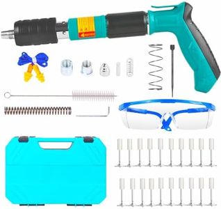 Yelusonw Concrete Nail Gun Kits with 200pcs Nails, 5 Speed Adjustable Portable Cordless Nail Gun for Red Brick Walls,Concrete Walls, Pipe Clamp Fixing Water Pipe, Household Nail Gun Tools. (Green)