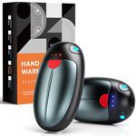 Hand Warmers Rechargeable, 2 Pack Portable Pocket Hand Warmers, 20Hrs Long Heating Double Warm Electric Handwarmers, Reusable Heater for Outdoors, Camping, Hunting, Golf, Fishing (A-Gray)