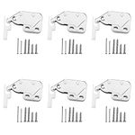 6 Pcs Mini Latch, Touch Release Catch Latch, Metal Automatic Spring Catch, Push to Open, for Cabinet, Doors with Screws, Window, Cupboard, Wardrobe, Safety Lock