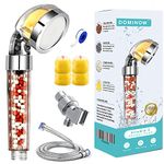 Vitamin C Filter Shower Head with Hose & 4 Replacement Balms - Handheld High Pressure Hard Water Softener Shower Head- Remove Chlorine & Flouride - Helps Dry Skin & Hair Loss