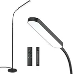 Wio-Mio Floor Lamp, 15w/1000lm Bright LED Floor Lamp with Stepless Adjustable 3000K-6000K Colors and Dimmer, Remote and Touch Control, Adjustable Gooseneck Floor Lamp for Living Room