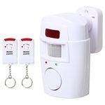 TRIXES Garden Shed Wireless Motion Sensing Alarm – Home Security – Battery Powered - for Summer House Garages Caravans – Alarm System – with 2 x Remote Control